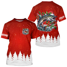 Load image into Gallery viewer, Musky Fishing Custom Christmas Fishing Shirts, Xmas Fishing Gifts For Men, Women And Kids IPHW5573