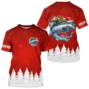 Chinook Salmon Fishing Custom Christmas Fishing Shirts, Xmas Fishing Gifts For Men, Women And Kids IPHW5574