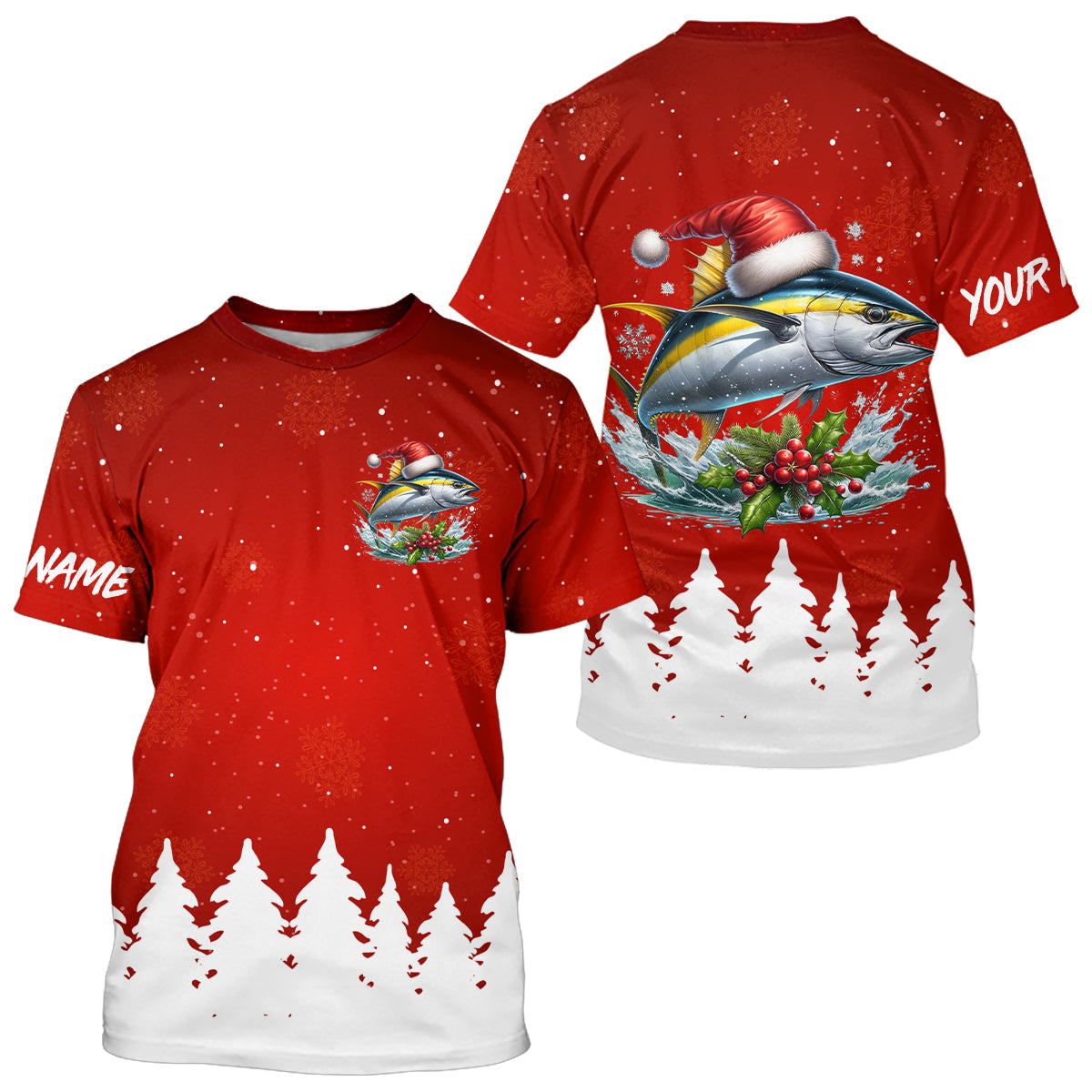 Yellowfin Tuna Fishing Custom Christmas Fishing Shirts, Xmas Fishing G –  ChipteeAmz