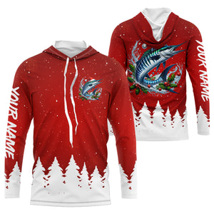 Wahoo Fishing Custom Christmas Fishing Shirts, Xmas Fishing Gifts For Men, Women And Kids IPHW5577
