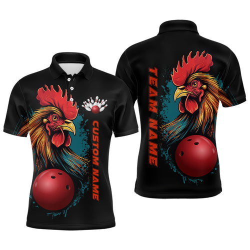 Custom Chicken Bowling Shirts For Men Bowling Polo Shirts Team Bowling League Jersey IPHW5290