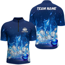 Load image into Gallery viewer, Custom Bowling Shirts For Men Blue Flame Bowling Team Jersey Bowling League Outfits Bowlers Gifts IPHW5493