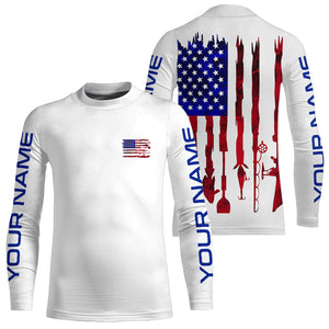 Personalized American Flag Uv Protection Fishing Shirt Fishing Jersey For Fisherman IPHW5044