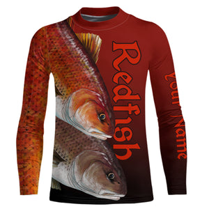 Redfish Puppy Drum Custom Long Sleeve Performance Fishing Shirts, Redfish Fishing Jerseys  IPHW5605