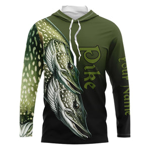 Pike Fishing Custom Long Sleeve Performance Fishing Shirts, Pike Fishing Jerseys  IPHW5606