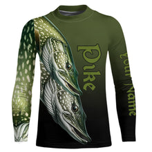 Load image into Gallery viewer, Pike Fishing Custom Long Sleeve Performance Fishing Shirts, Pike Fishing Jerseys  IPHW5606