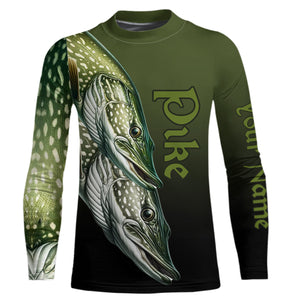 Pike Fishing Custom Long Sleeve Performance Fishing Shirts, Pike Fishing Jerseys  IPHW5606