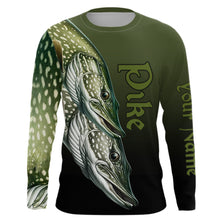 Load image into Gallery viewer, Pike Fishing Custom Long Sleeve Performance Fishing Shirts, Pike Fishing Jerseys  IPHW5606