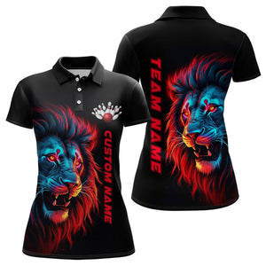 Colorful Lion Bowling Women Polo Shirts Custom Bowling Team Jerseys Ladies Bowling Outfit IPHW5356