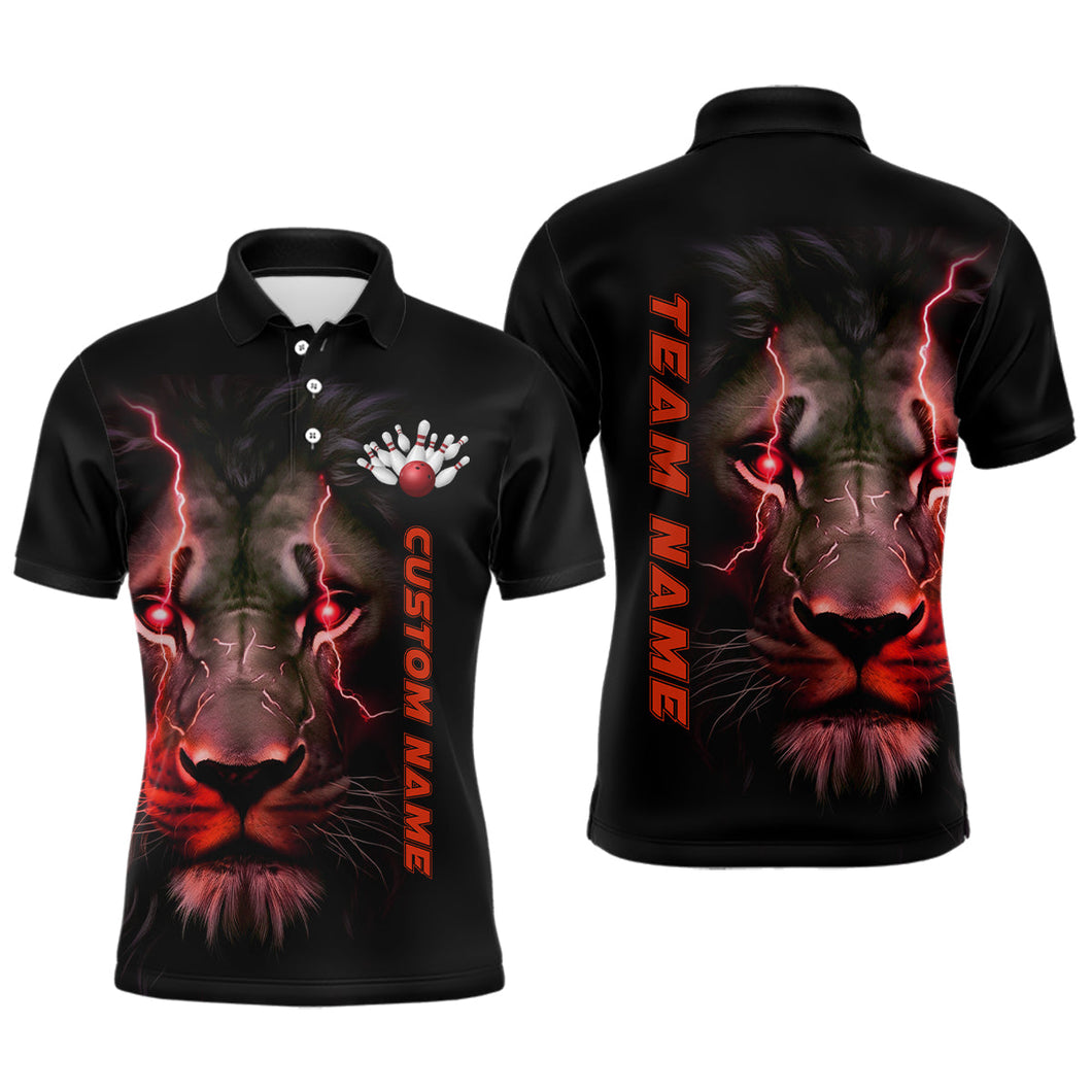 Red Lion Custom Men Bowling Polo Shirts Bowling League Shirts Bowling Team Jerseys Outfits IPHW5359