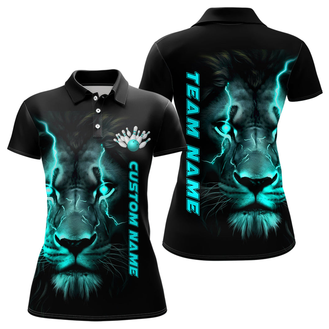 Blue Lion Custom Women Bowling Polo Shirts Bowling League Shirts Bowling Team Jerseys IPHW5360