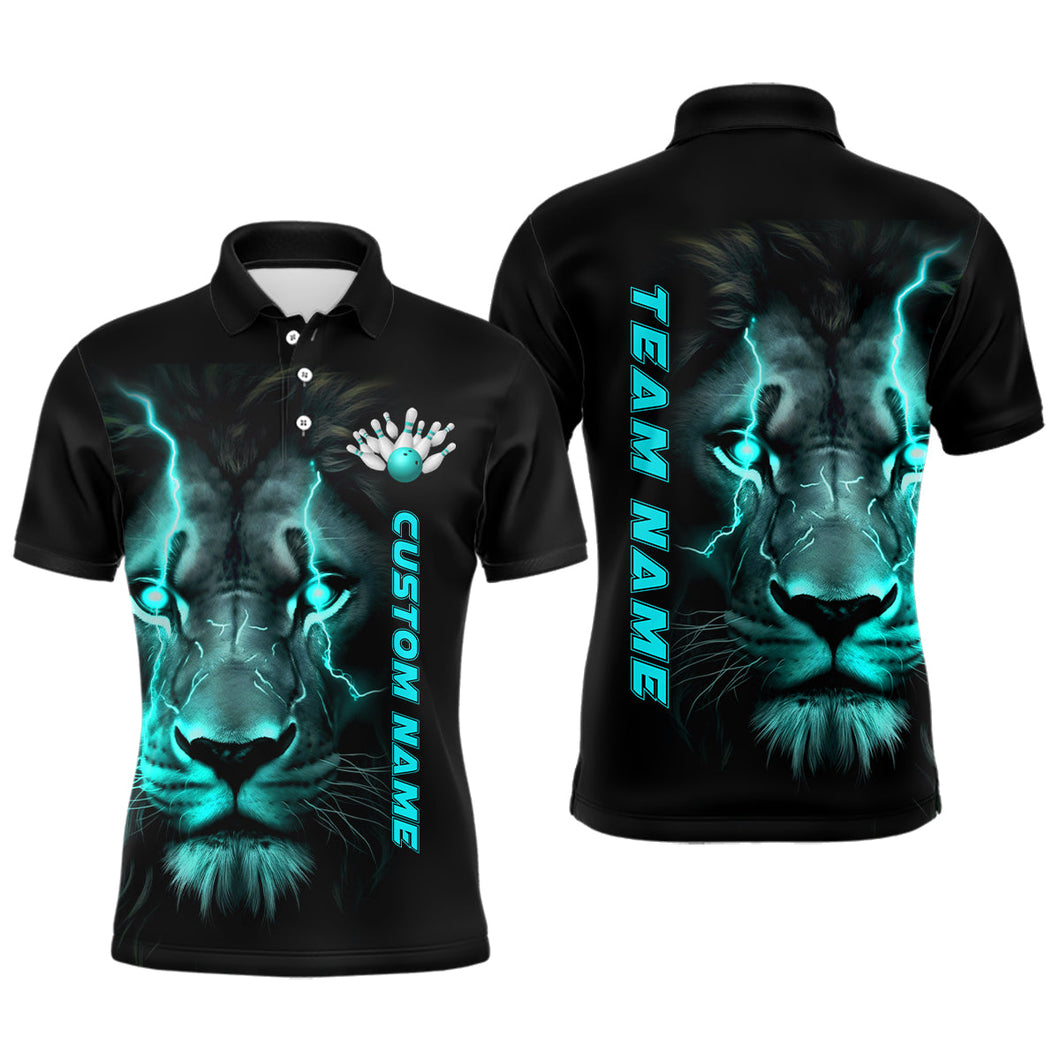 Blue Lion Custom Men Bowling Polo Shirts Bowling League Shirts Bowling Team Jerseys Outfits IPHW5360