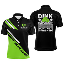 Load image into Gallery viewer, Funy Dink Responsibly Custom Men&#39;S Pickleball Polo Shirts, Pickleball Team Tournament Shirts |Green IPHW5529