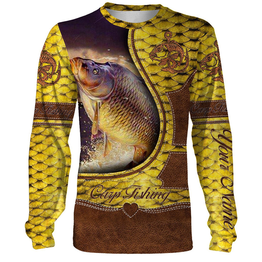 Carp Fishing Scale Customize name 3D All over print shirts - personalized fishing gift for Adult and Kid - NQS425