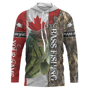 Bass Fishing Canada Flag Custom name All over print shirts - personalized fishing gift for men - NQS541