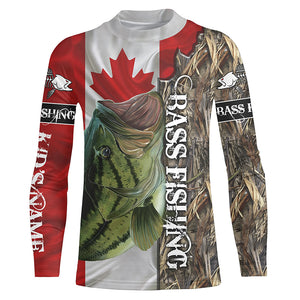 Bass Fishing Canada Flag Custom name All over print shirts - personalized fishing gift for men - NQS541