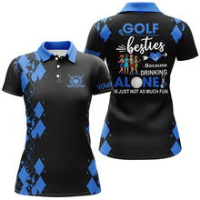 Load image into Gallery viewer, Women golf polos shirts custom golf besties because drinking alone is just not as much fun| Multicolor NQS7139