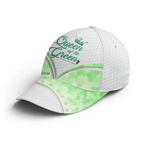 Funny Golfer hat custom name queen of the green sun hats for women, ladies golf hats NQS4853
