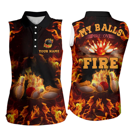 Custom sleeveless bowling shirt for women – personalized team jersey front view