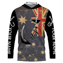 Load image into Gallery viewer, Custom fishing shirts Australia Flag Fishing Fish Hook fish on UV protection custom fishing apparel NQS3174