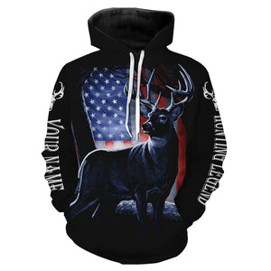 Deer Hunting American Flag patriotic Customize Name 3D All Over Printed Shirts NQS698