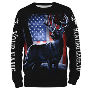Deer Hunting American Flag patriotic Customize Name 3D All Over Printed Shirts NQS698