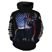 Load image into Gallery viewer, Deer Hunting American Flag patriotic Customize Name 3D All Over Printed Shirts NQS698