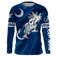 Load image into Gallery viewer, SC Fishing Custom South Carolina Flag Fish hook skull Custom Name sun protection custom fishing shirts NQS3296