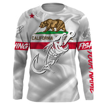 Load image into Gallery viewer, CA Fishing 3D Fish Hook California Flag Fish skull Custom Name sun protection custom fishing shirts NQS3297