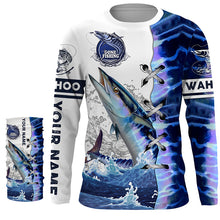 Load image into Gallery viewer, Wahoo fishing scales custom sun protection long sleeve fishing shirts, Wahoo saltwater fishing jerseys NQS4100