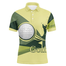 Load image into Gallery viewer, Green Mens golf polo shirts golf balls custom name golf shirts for men, gift for golf lovers NQS4315