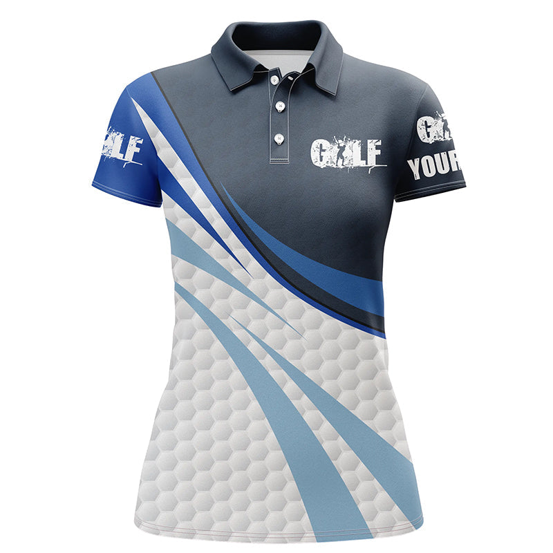 Womens golf polo shirts blue and white golf balls custom name golf shirts for women, golfing gifts NQS4316