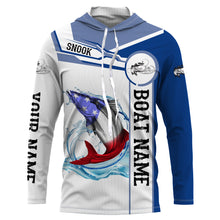 Load image into Gallery viewer, Snook Fishing American Flag Custom name and boat name performance Long Sleeve Fishing Shirts, Patriotic Fishing gifts NQS2364