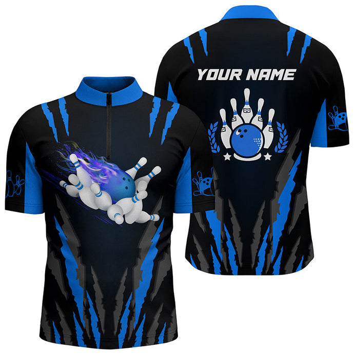 Custom bowling shirt for men – personalized team jersey front view