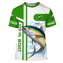 Load image into Gallery viewer, Tuna fishing Customize name and boat name fishing shirts for men, custom fishing apparel | Green - NQS3202