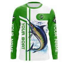 Load image into Gallery viewer, Marlin fishing Customize name and boat name fishing shirts for men, custom fishing apparel | Green - NQS3203