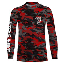 Load image into Gallery viewer, Bass fishing Red camouflage Custom fishing Shirts jersey - Custom camo fishing apparel NQS3212