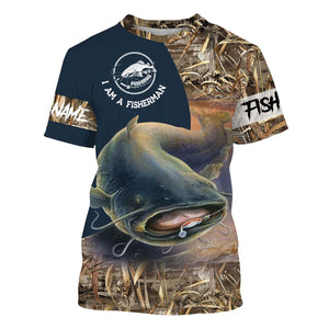 Catfish Fishing I am a fisherman Customize Name 3D All Over Printed Shirts For Adult And Kid Personalized Fishing Gift NQS590