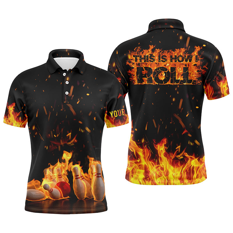 Men's bowling shirt This is how I roll custom Bowling Ball and Pins, custom bowling shirts for men NQS4333