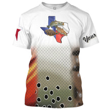 Load image into Gallery viewer, Texas Slam Redfish, Speckled Trout, Flounder fishing Texas Flag custom name 3D All Over print shirts NQS466