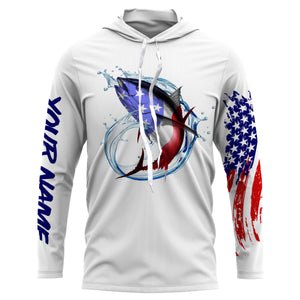 Tuna fishing American flag patriotic Custom Name UV protection UPF 30+ fishing jersey NQS2964