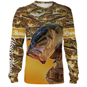 Largemouth Bass Fishing Camo Customize name All over print shirts, personalized fishing gift NQS475