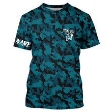 Load image into Gallery viewer, Bass fishing blue camouflage Custom fishing Shirts jersey, camo fishing apparel NQS4934