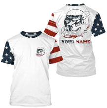 Load image into Gallery viewer, Catfish Fishing catfish hunter American Flag Customized Name UV Protection Shirts, patriotic Fishing Clothing NQS2384