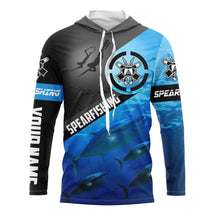 Load image into Gallery viewer, Tuna blue water spearfishing Custom Name UV protection UPF 30+ fishing jersey, custom fishing apparel NQS3070