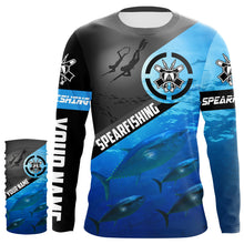 Load image into Gallery viewer, Tuna blue water spearfishing Custom Name UV protection UPF 30+ fishing jersey, custom fishing apparel NQS3070