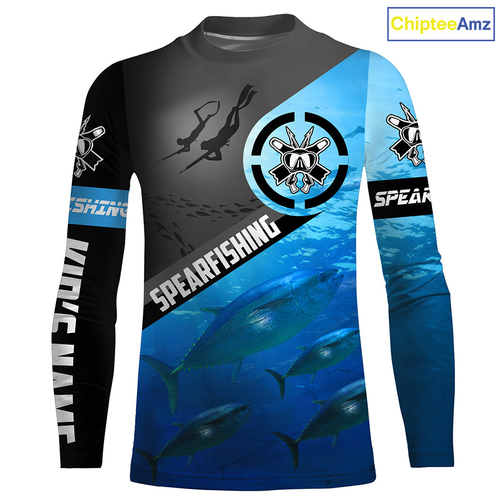 Tuna blue water spearfishing Custom Name UV protection UPF 30+ fishing jersey, custom fishing apparel NQS3070