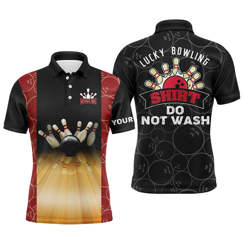 Personalized funny vintage bowling polo shirts for men custom name lucky bowling shirt do not wash NQS4579