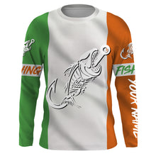 Load image into Gallery viewer, Customized Ireland long sleeve fishing shirts Ireland Flag Fish hook skull performance shirts NQS3326