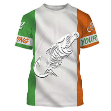 Load image into Gallery viewer, Customized Ireland long sleeve fishing shirts Ireland Flag Fish hook skull performance shirts NQS3326